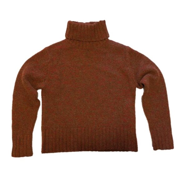 mercer & madison Sweaters - Mercer & Madison Lambswool Angora Red Brown Marled Turtleneck Sweater Large